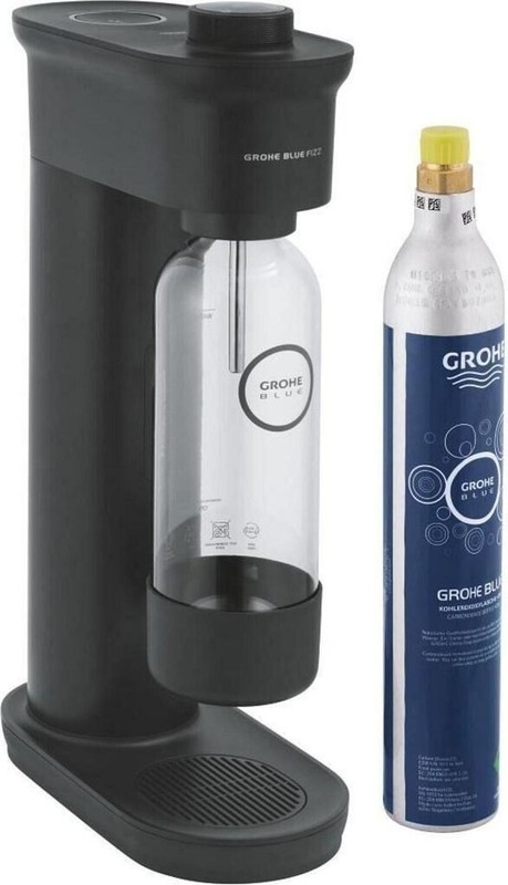 Grohe Blue Fizz Starter Set schwarz Trinkwassersprudler inkl Trinkflasche