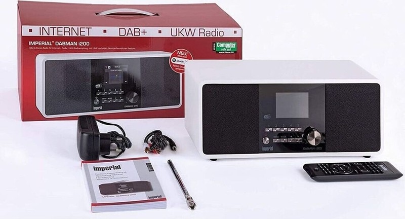 IMPERIAL DABMAN i200  DAB+/ Internetradio WLAN LAN USB mit Fernbedienung - Weiß